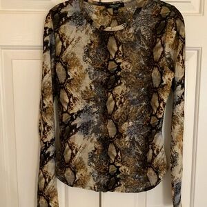 Karen Kane Long-Sleeve Snake Print Top